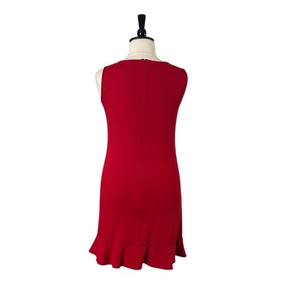 Lands’ End Shift Dress Ruffle Hem Ponte Knit Cherry Red Women’s Plus Size 14 - Picture 4 of 11
